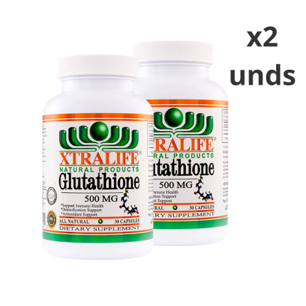 Pack x2 unds Glutation 500 mg-30 caps-XTRALIFE